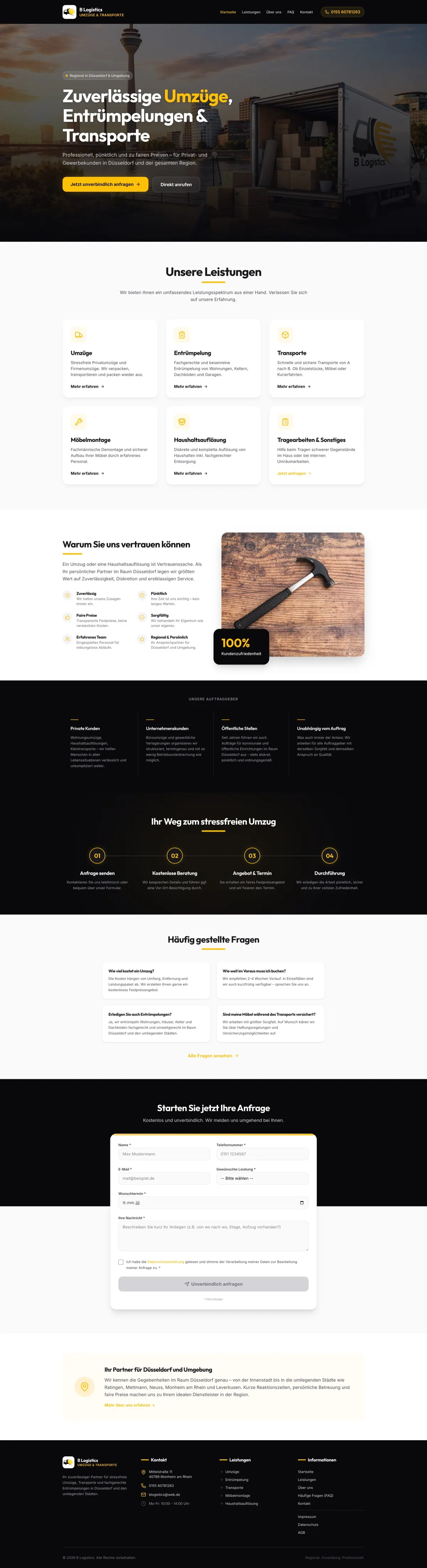 B Logistics — Website-Relaunch für Umzüge und Transporte