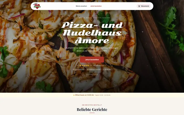 Startseite von Pizza Amore