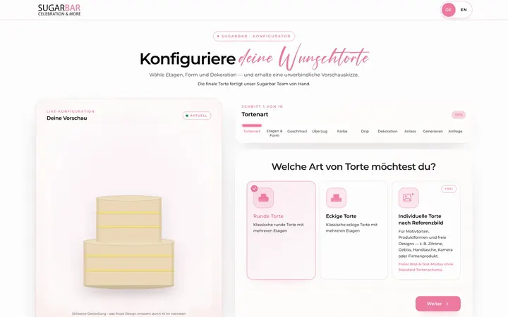Startseite von Sugarbar